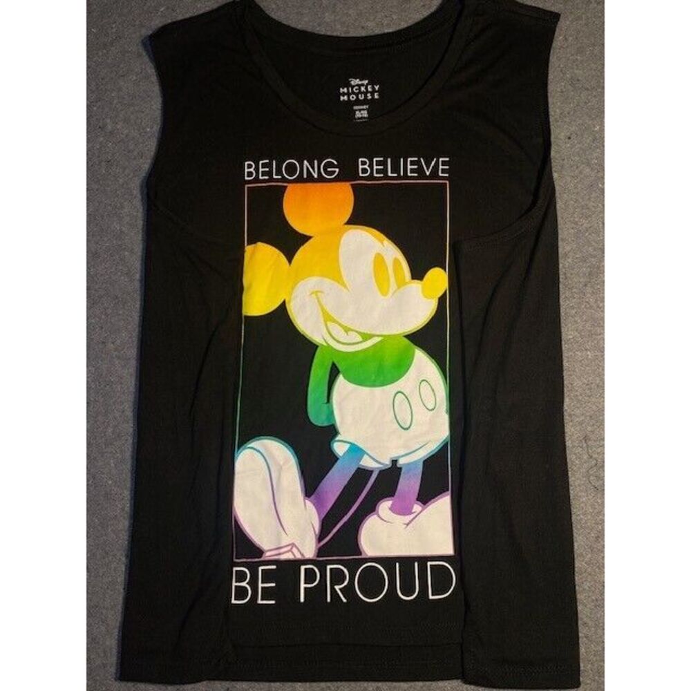 MICKEY MOUSE Disney TANK TOP XL BLACK Pride MUSCLE SHIRT belong believe be proud - Picture 8 of 10